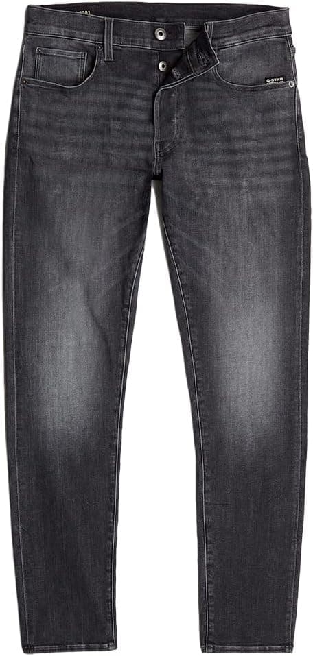 Detalle de G-Star Herren 3301 Slim Jeans mit Knopfverschluss und 5 Taschen
