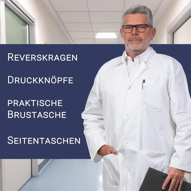 Detalle 2 de ZOLLNER Herren Laborkittel 200 g/m²