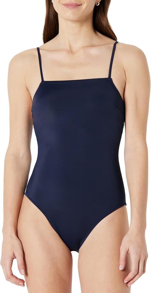 Detalle de Amazon Essentials Donna Costume Intero Squareneck con coppe rimovibili