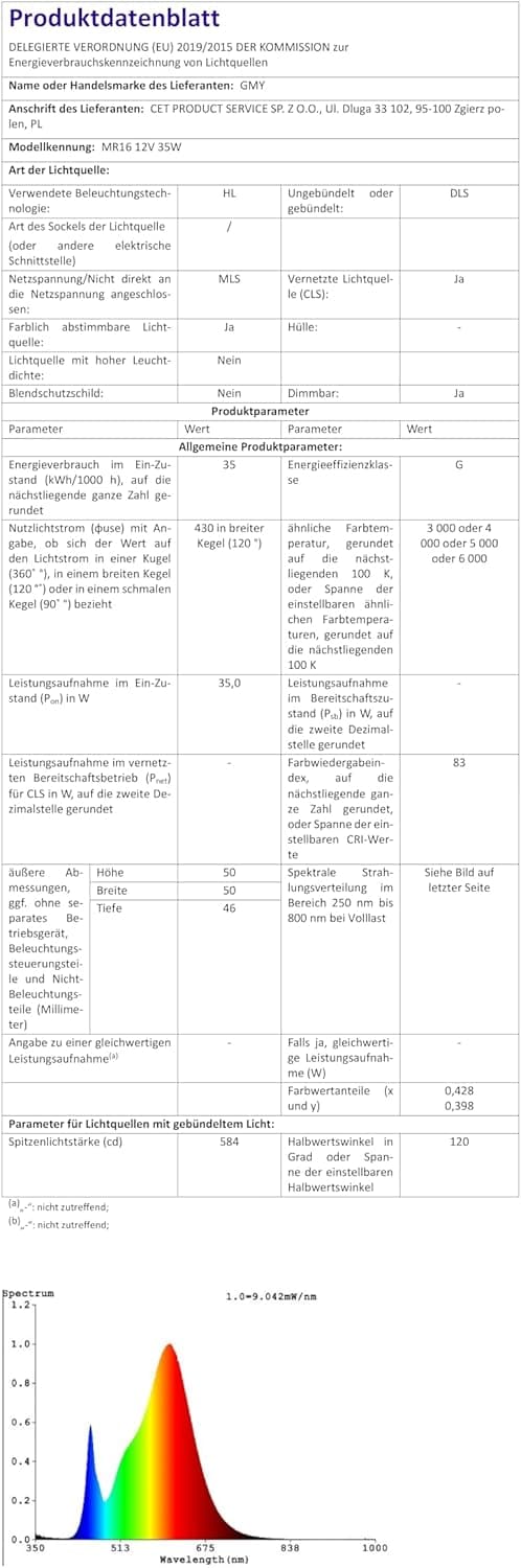 Thumbnail 6 de GMY MR16 50W 4000h 3000K GU5.3