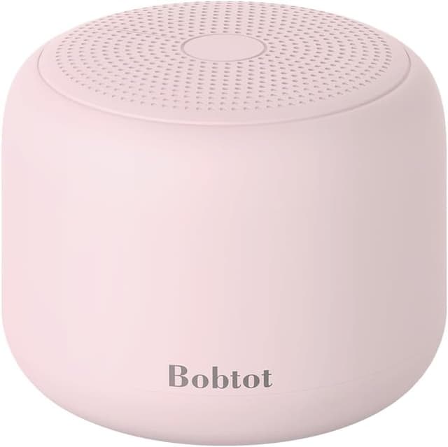 Detalle de Bobtot Tragbarer Bluetooth-Lautsprecher mit wasserdichtem Design, Stereo-Sound und 15 Stunden Laufzeit (Rosa)