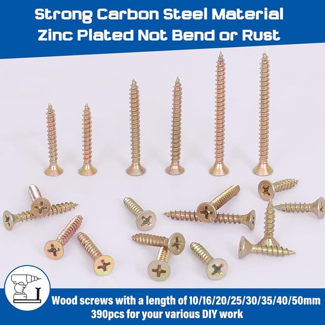 Thumbnail 3 de AMLOOPH Wood Screws Assortment 390pc