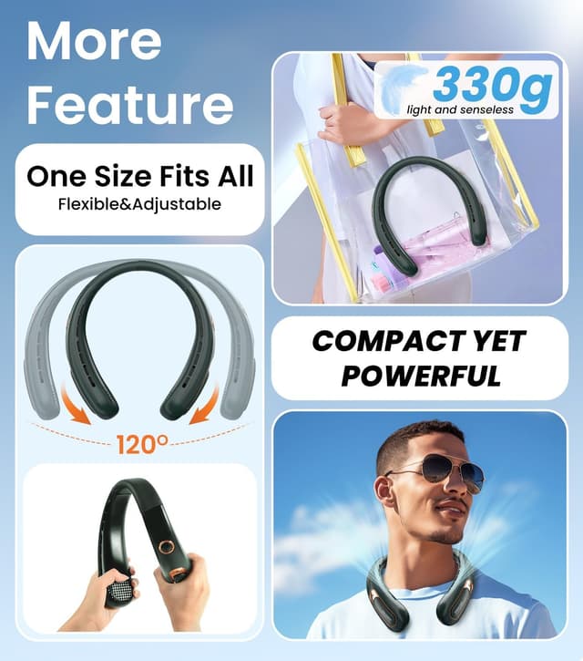 Thumbnail 6 de Ajgvq ventilatore da collo 4000 mAh