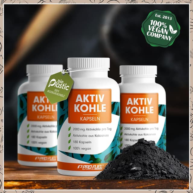 Detalle 2 de Aktivkohle Kapseln 180x mit 2000 mg
