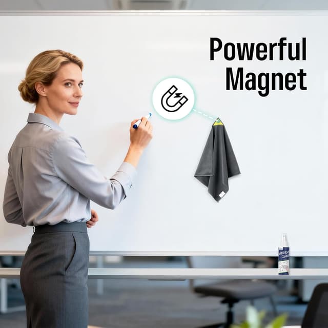 Detalle de loukin 4pcs Magnetic Whiteboard Cleaning Cloth (with cleaner) for classroom, home and office