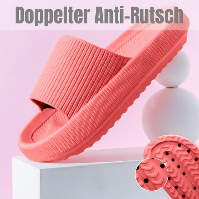 Detalle de Sumvov Cozyslides Original Damen Schlappen aus 100% EVA – rutschfeste Badeschuhe & Hausschuhe