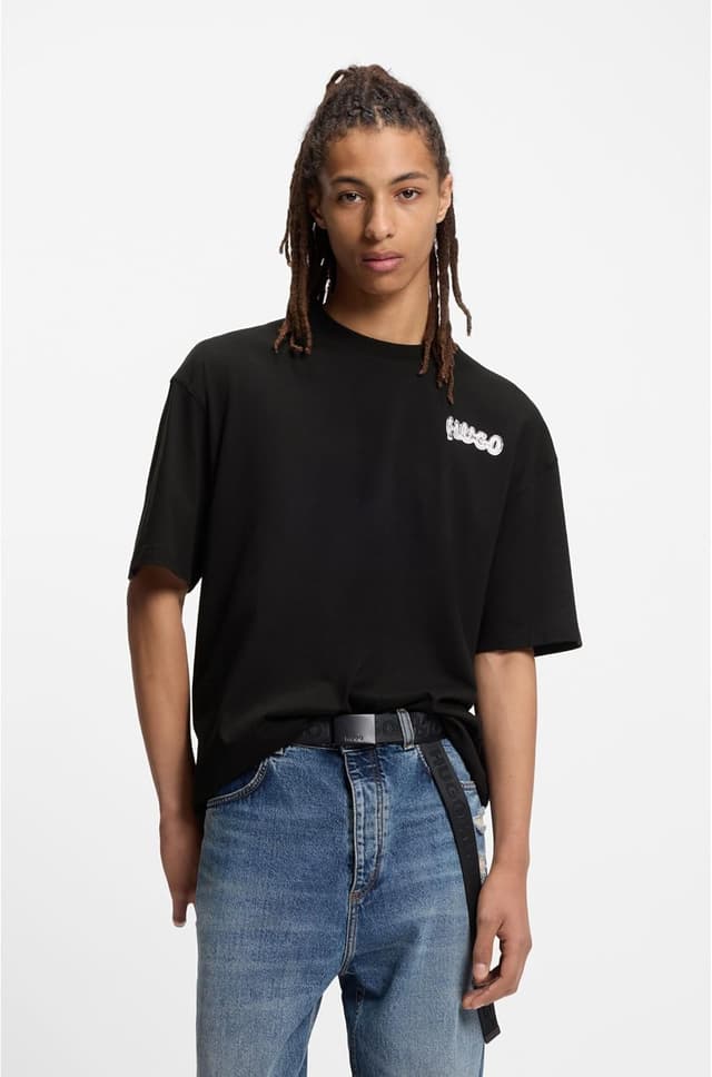 Detalle de HUGO Herren Nyrotee T-Shirt aus 100 % Baumwolle