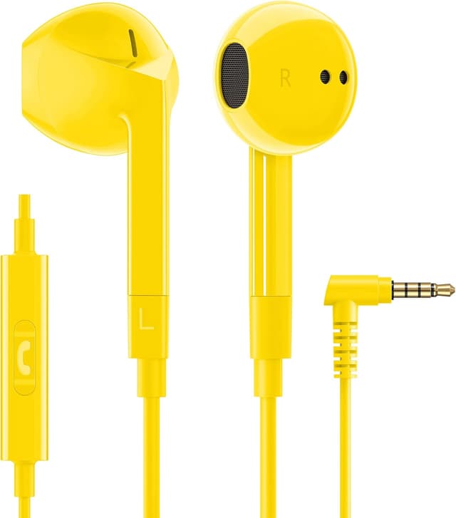 Detalle de Ludos FEROX Wired In-Ear Earphones with Microphone (3.5mm) – Yellow