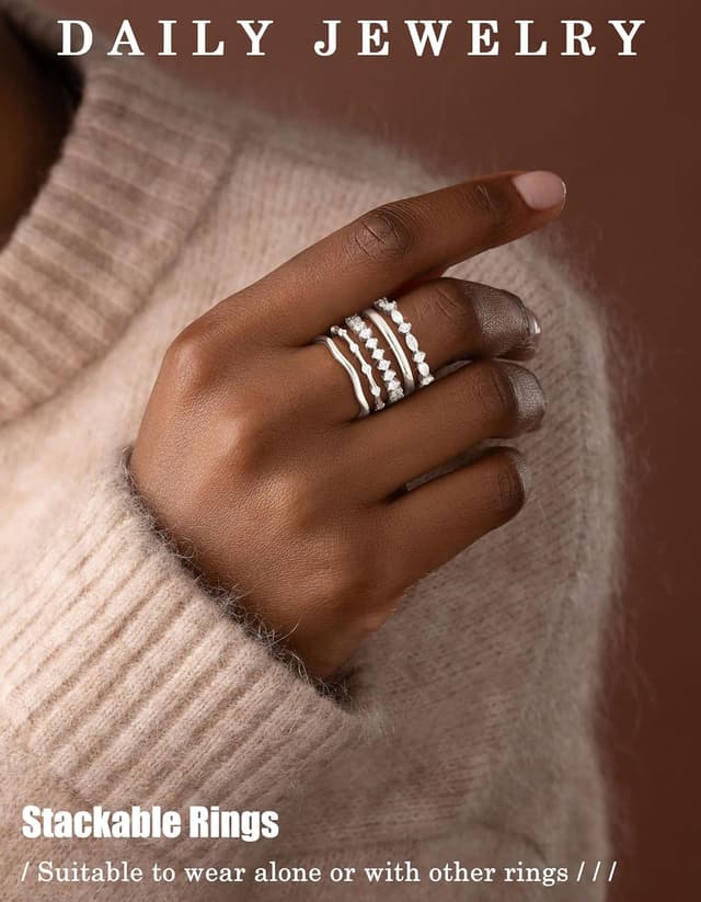 Detalle 2 de ZNBOH Set 5 anelli zirconia oro 18K