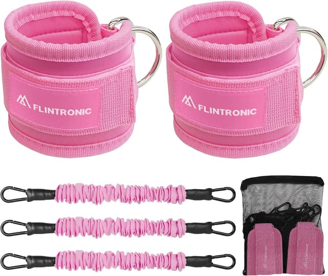 Detalle de flintronic tobilleras poleas gym 2 piezas