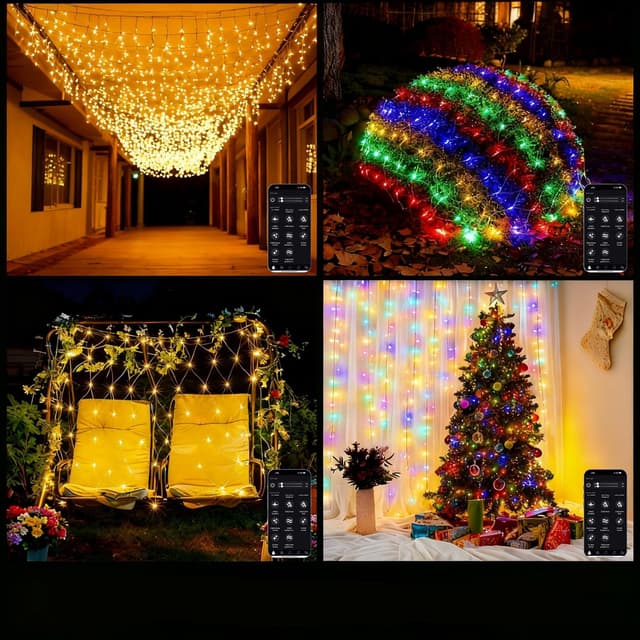 Thumbnail 4 de TEKXDD Cascata 10M Luci Natale Esterno