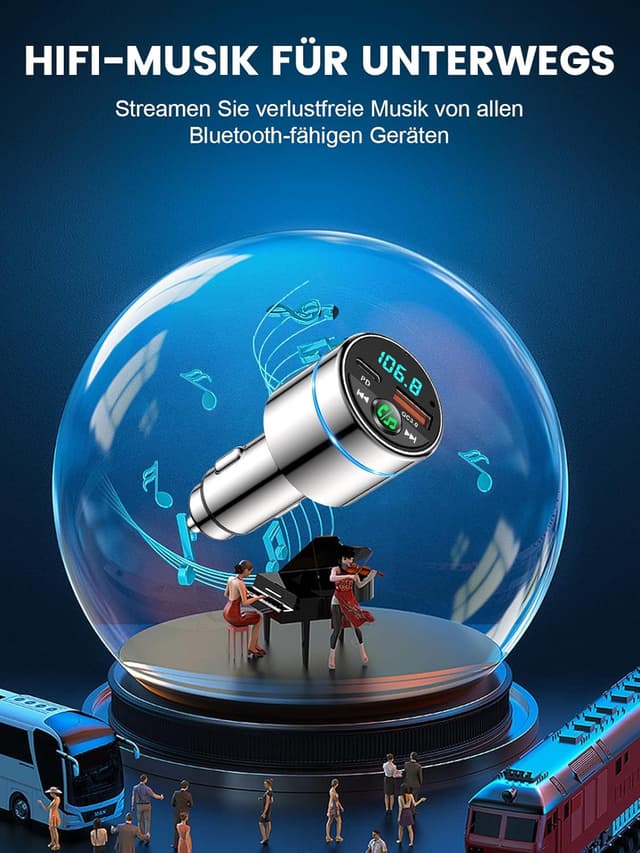 Detalle de Mohard FM Transmitter Bluetooth 5.3 30W