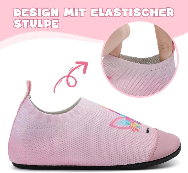 Detalle 2 de VOLHAL Kinder-Hausschuhe für Jungen und Mädchen – atmungsaktive, rutschfeste Barfußschlipper für Kindergarten und Indoor