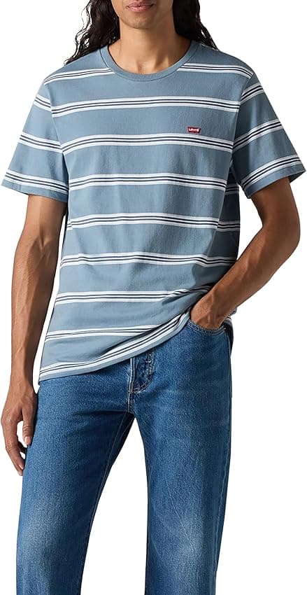 Detalle de Levi's SS Original Housemark tee camiseta XS Rowan Stripe Steam B