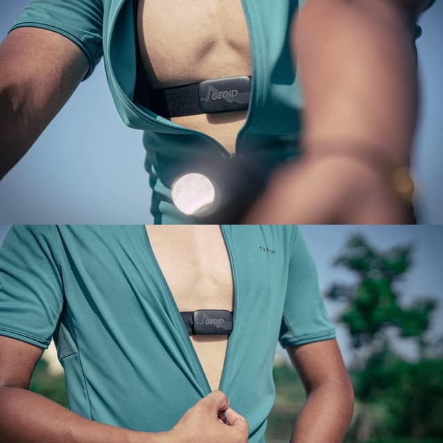 Detalle de GEOID HS500 chest-strap heart rate monitor (Bluetooth 4.2/ANT+, IP67 waterproof)