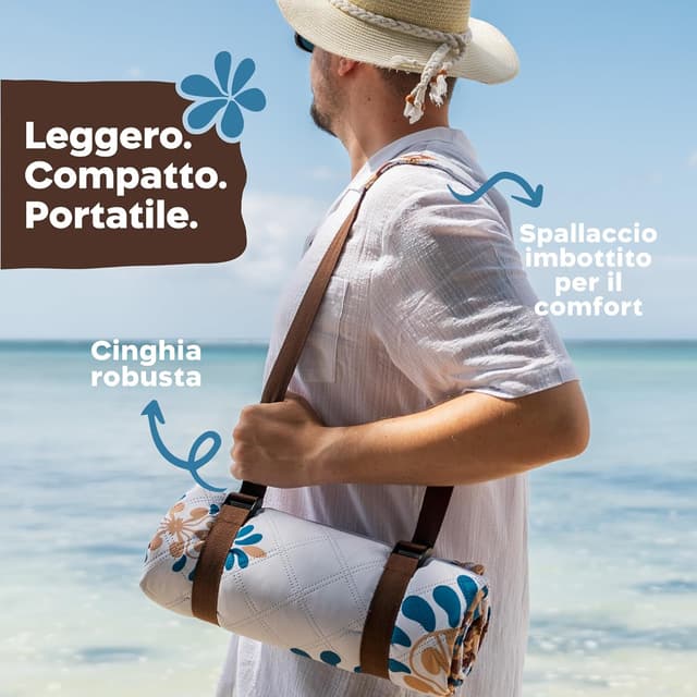 Detalle de Twinzee Coperta Pic Nic Impermeabile 200x200 cm (XXL) stuoia da campeggio, picnic e spiaggia