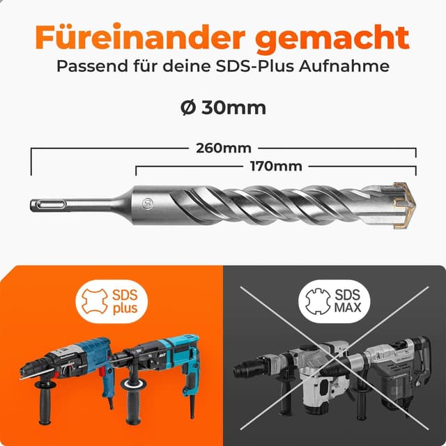Detalle 2 de Foret béton SDS Plus BAUBECK 30 mm