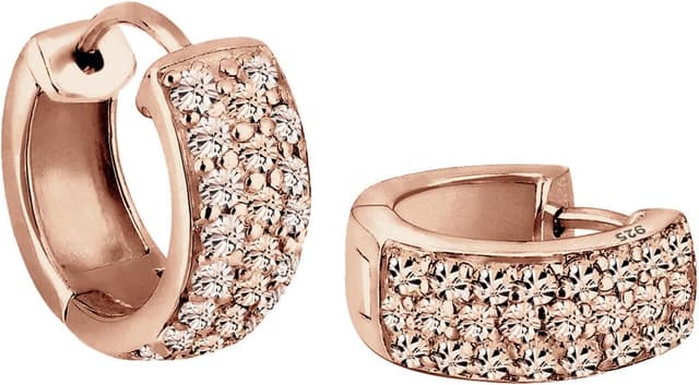 Detalle de Elli Creolen Elegant mit Kristallen rosé