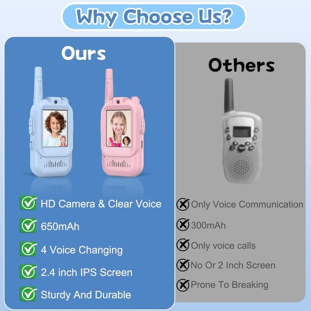 Thumbnail 6 de Hangrui Talkie Walkie Enfants 100–400m