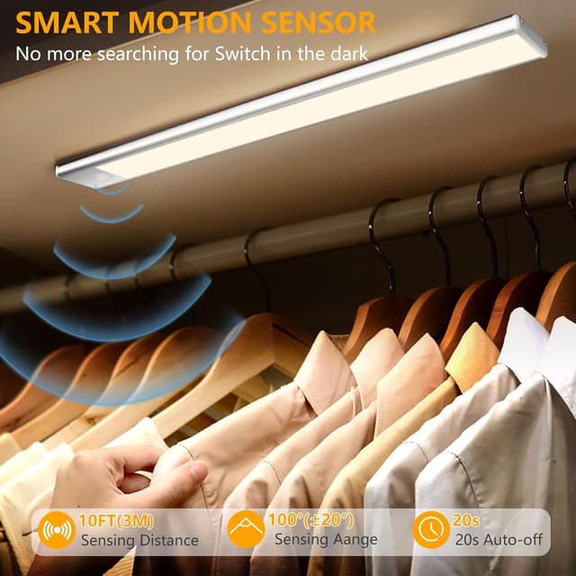 Detalle 2 de OUILA Luce LED per armadio ricaricabile con sensore, 3 temperature colore e dimmer USB-C