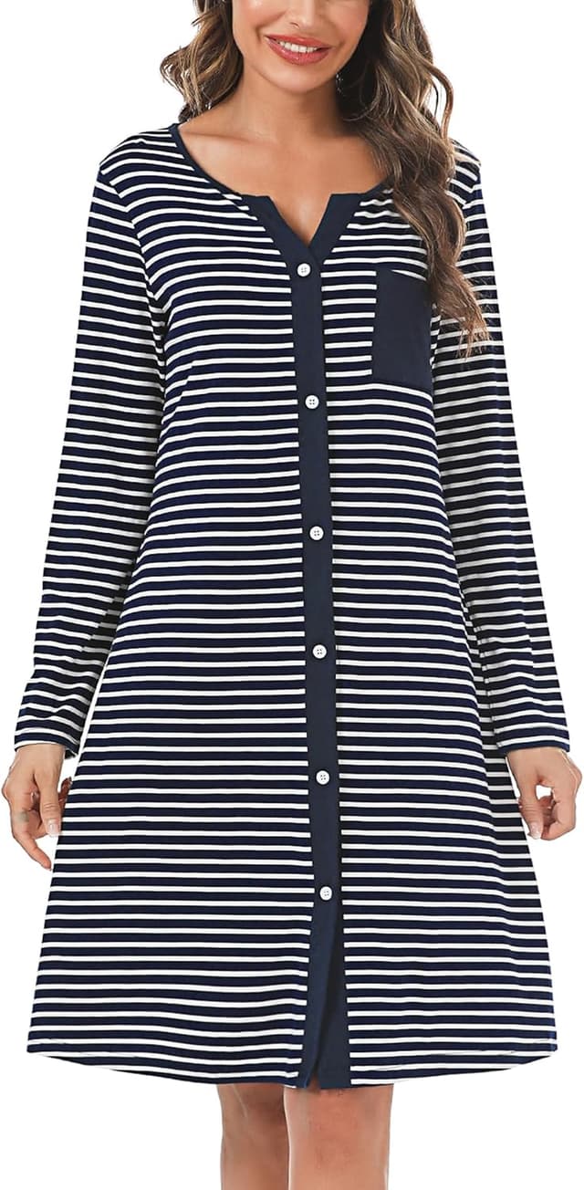 Imagen de Marvmys Nachthemd Damen Baumwolle Schlafshirt en OfertitasTOP