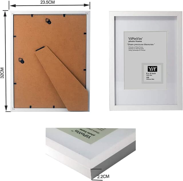 Thumbnail 6 de White A4 Gallery Wooden Boxed Picture Frame set of 3