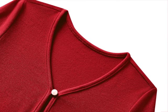 Detalle de Arshiner Mädchen-Bolero Strickjacke mit Knopfverschluss (offene Vorderseite), 8 bis 14 Jahre