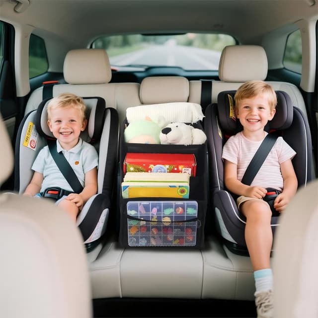 Thumbnail 6 de ACOMTUO Organisateur Voiture 46x27x25 cm pour enfant : rangement de coffre avec séparateurs et poignées