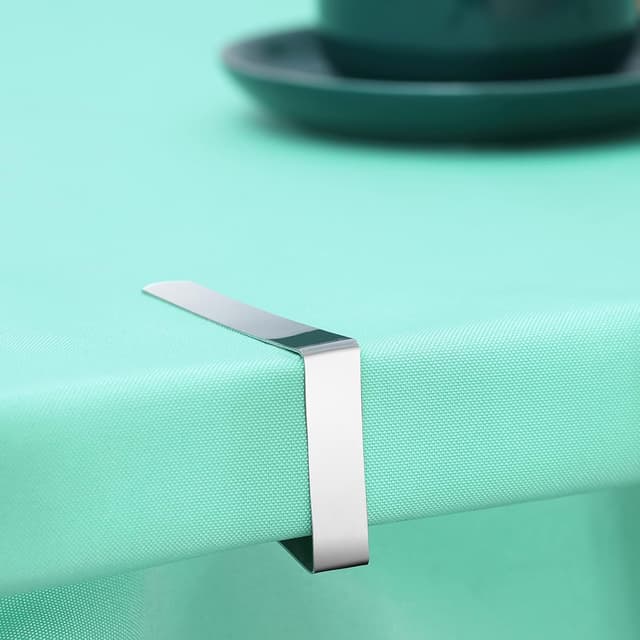 Detalle de Ponure 12-Pack Tablecloth Clips (Stainless Steel) for Picnic Tables, Weddings, and Buffets