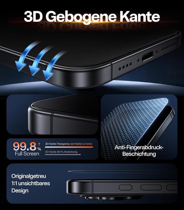 Thumbnail 2 de TORRAS OrigArmor AR 9H Panzerglas für iPhone 17 Pro Max