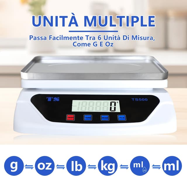 Detalle de LAIJIANG balance de cuisine numérique 30 kg avec affichage LCD 6 unités
