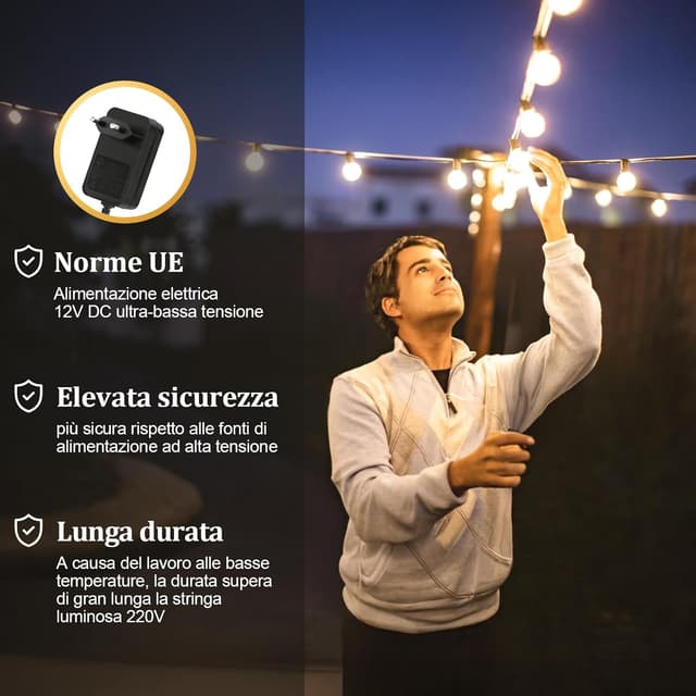 Thumbnail 6 de JEYMORKEY G40 Catena Luci Esterno 20 m