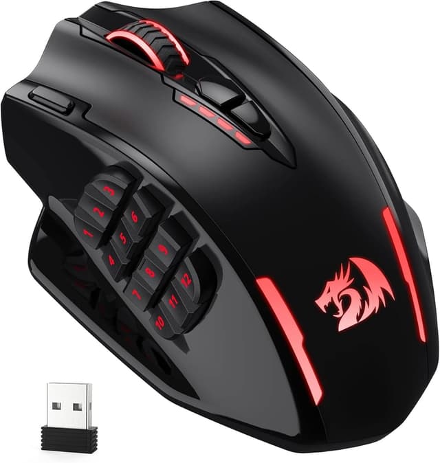 Detalle de Redragon M913 Impact Elite Wireless Gaming Maus 16000 DPI MMO-Maus