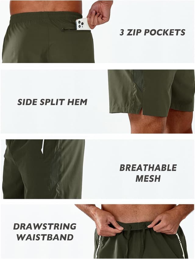 Detalle de NORTHYARD Men’s Running Athletic Shorts (5”, 7”, or 9”) — Quick-Dry, Linerless Workout & Gym Short