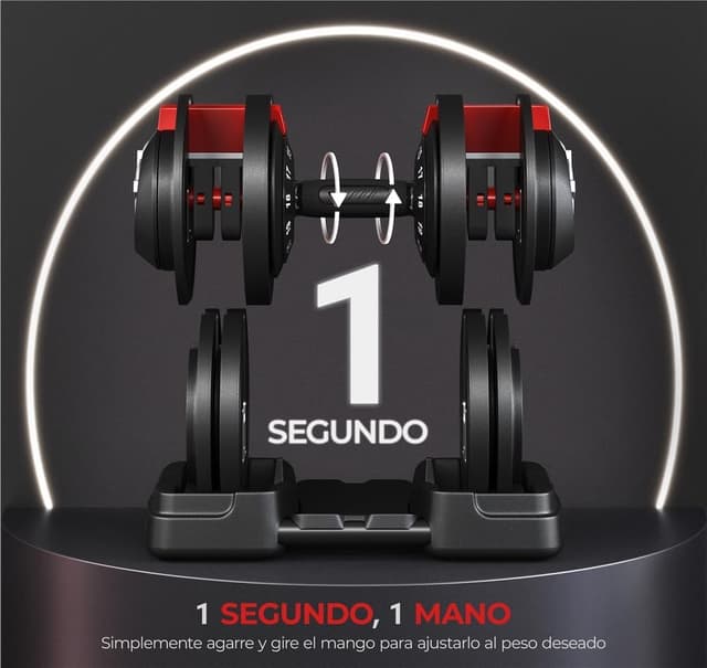 Thumbnail 3 de Yaheetech Mancuerna ajustable 12 en 1 con base 🏋️♂️