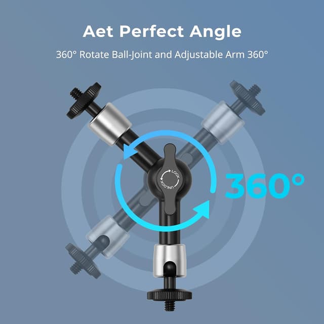 Detalle de SMALLRIG Bras Magique 5,5 pouces (lot de 2) 5316 – support articulé à friction avec filetage 1/4-20