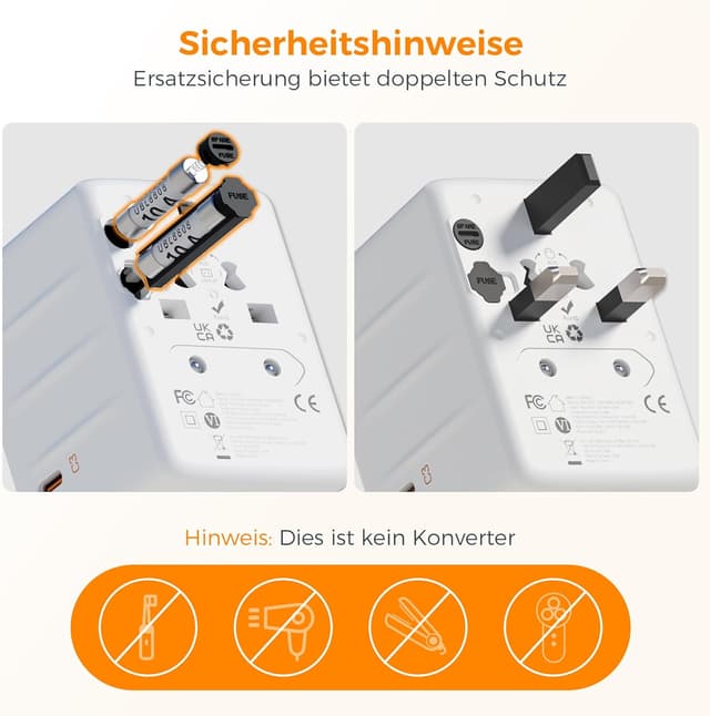 Thumbnail 5 de TESSAN 35W Reiseadapter Weltweit