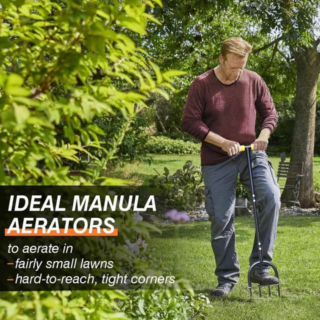 Thumbnail 6 de Colwelt Lawn Spike Aerator – manual grass spike lawn aeration tool with four 9cm solid steel spikes, 96cm