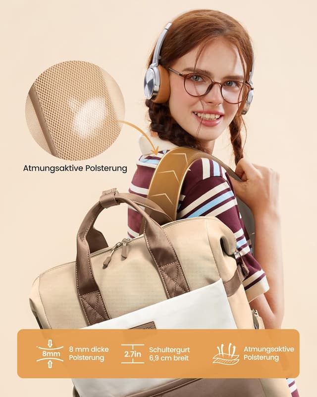 Detalle 1 de LOVEVOOK Rucksack für Laptop 15,6 Zoll