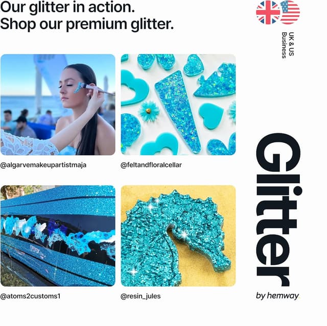 Detalle 1 de Hemway Ultra Sparkle Glitter Sapphire Blue 100g