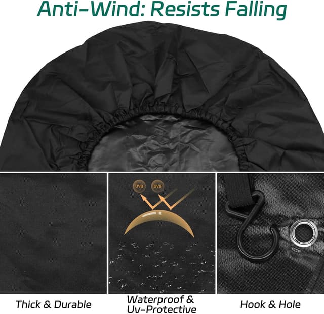 Detalle de BEASAFY 2er-Set Reifensäcke (27–29 Zoll) für Wohnwagen – wasserdichte Radabdeckung aus Oxfordstoff in Schwarz