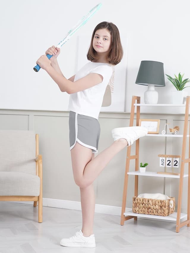 Detalle de Aikuco 5-Pack Girls Soccer Shorts (Toddler to Teen) — Quick-Dry Athletic Workout & Gym Shorts