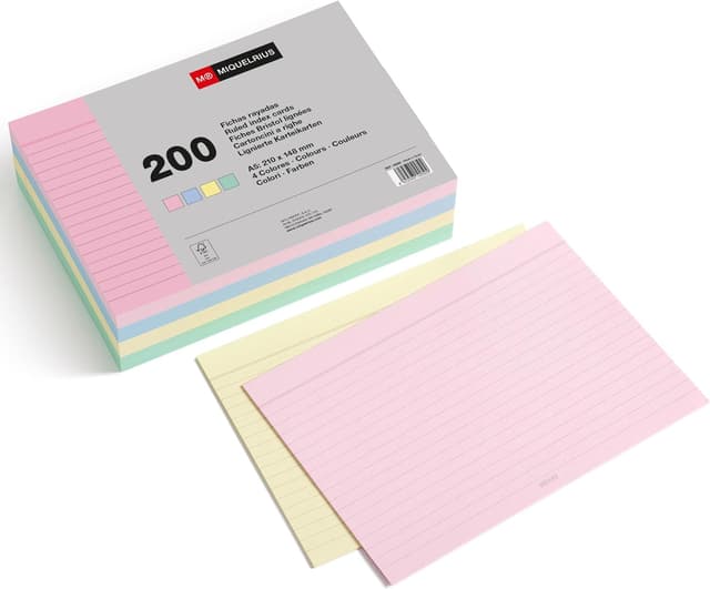 Detalle de Miquelrius Flashcards 200 fichas A5 pastel