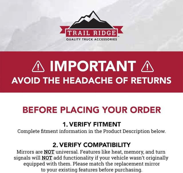 Detalle 2 de Trail Ridge Left Towing Mirror Power Folding Heated Turn Signal Spot Light (1-Piece) for Select Chevy Silverado Models