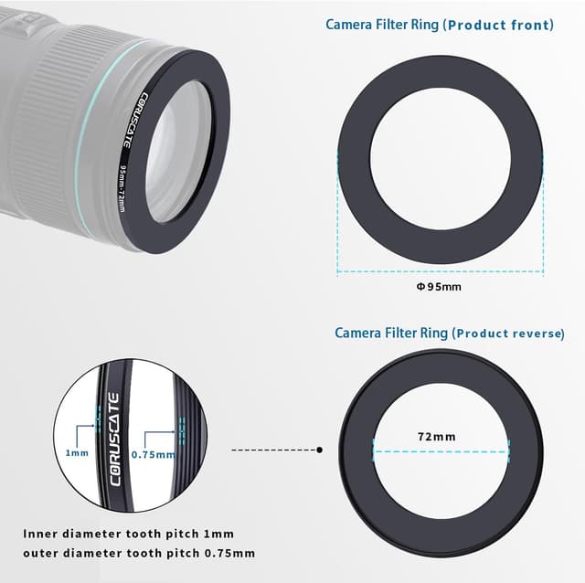 Thumbnail 2 de 95mm auf 72mm Objektivadapter Ring