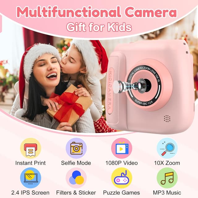 Thumbnail 5 de Kids Camera Instant Print 48MP with 32GB card