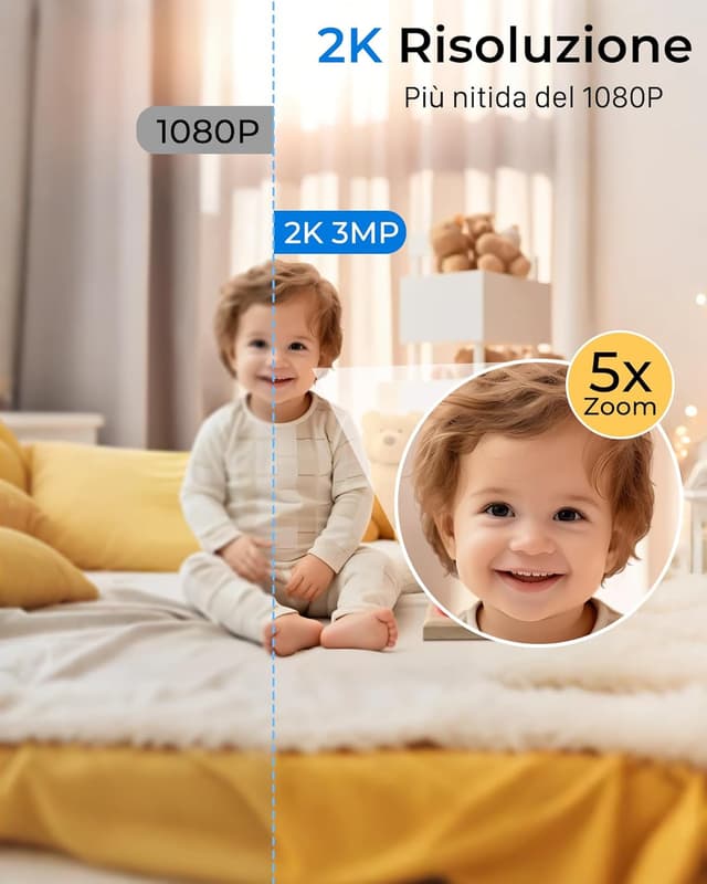 Detalle 2 de ANBIUX Camera Surveillance WiFi 2K — caméra intérieure