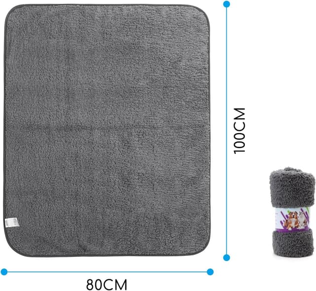 Thumbnail 6 de Nobleza Couvertures en peluche douces 100 x 80 cm pour chiens, chats et petits animaux lavable gris