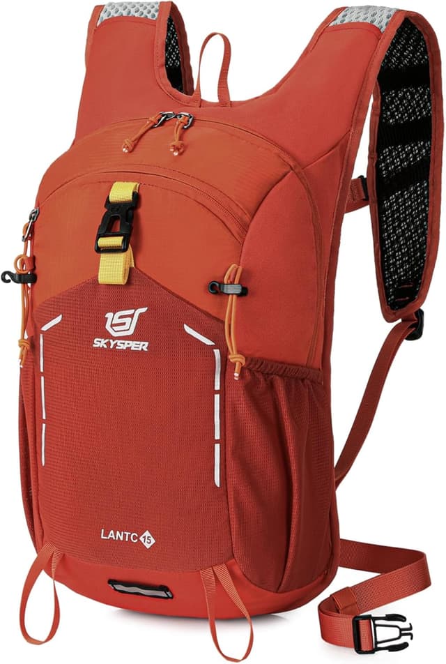 Detalle de SKYSPER Wanderrucksack 15L – leichter Tagesrucksack für Herren mit Ripstop-Nylon und verstellbarem Tragesystem