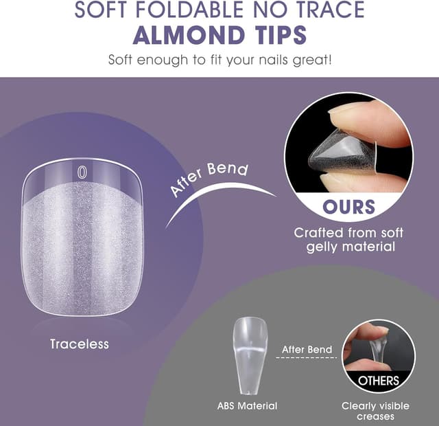 Detalle de Adonafy Capsules Ongles carré courts 504 pièces